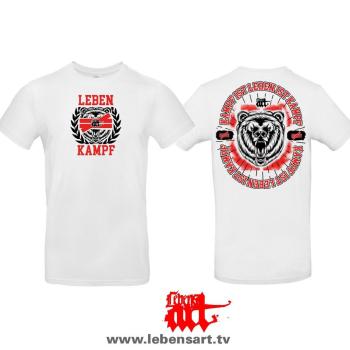 T-Shirt Männer "Leben ist Kampf" weiß